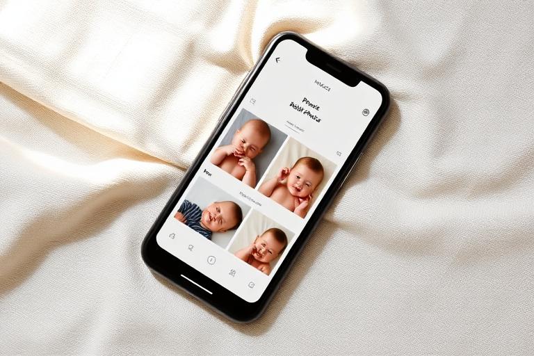 A phone showing a private family photo feed